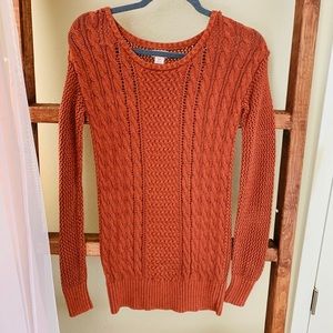 Target Cable Knit Orange/Rust Sweater